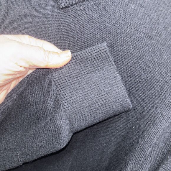 Daniel Cremieux Signature Cashmere Cotton V Neck Sweater Men L Black Long Sleeve - Picture 4 of 7
